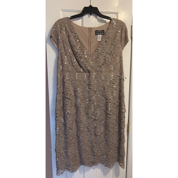Alex Evenings Dresses & Skirts - Alex Evenings Beige Lace Layered Dress